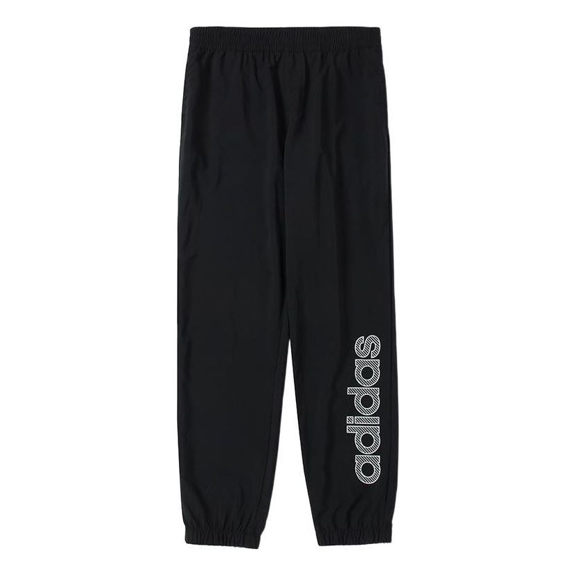 Men's adidas neo Pants Alphabet Printing Breathable Casual Woven Sports Pants/Trousers/Joggers Autumn Black HD4684