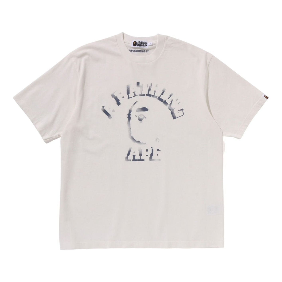 A Bathing Ape Garment Dye Spray Print College Relaxed Fit T-Shirt 'Ivory' 1L30-109-345-IVRY
