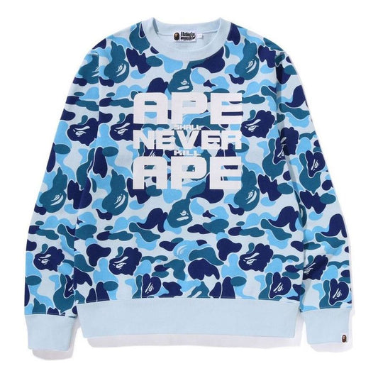 A Bathing Ape ABC Camo ASNKA Crewneck 'Blue' 1K30-113-009-BLU