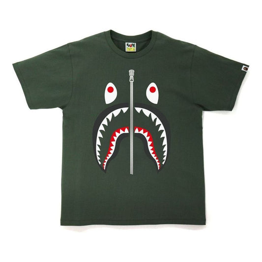A Bathing Ape Shark T-Shirt 'OlivedRab' 1H80-110-003-OLVRAB