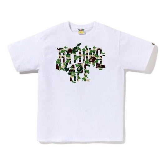 A Bathing Ape ABC Camo Rebuild NYC Logo T-Shirt 'White Green' 1K30-110-042-WHTGRN