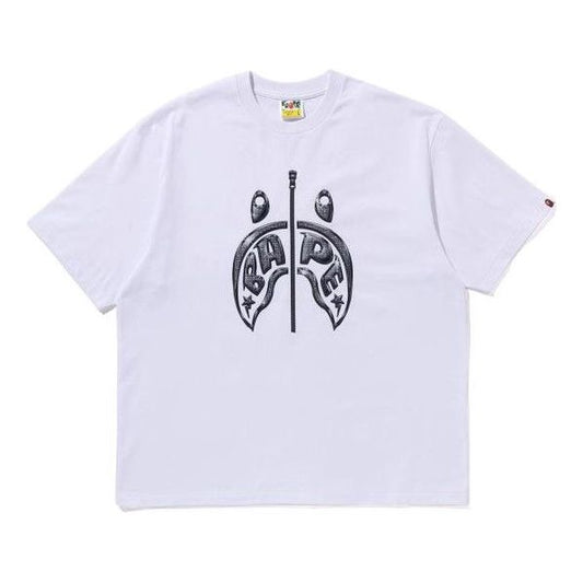 A Bathing Ape Mad Shark Photo Print T-Shirt 'White' 1K30-110-333-WHT