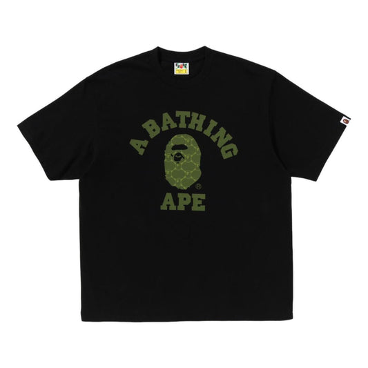 A Bathing Ape College Monogram College Relaxed Fit T-Shirt 'Black' 1L30-110-322-BLK