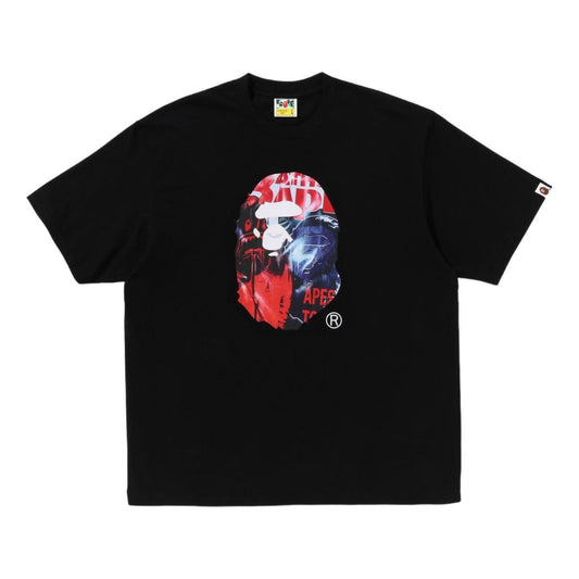 A Bathing Ape Photo Print Ape Head Relaxed Fit T-Shirt 'Black' 1L30-110-333-BLK