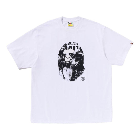 A Bathing Ape Photo Print Ape Head Relaxed Fit T-Shirt 'White' 1L30-110-333-WHT