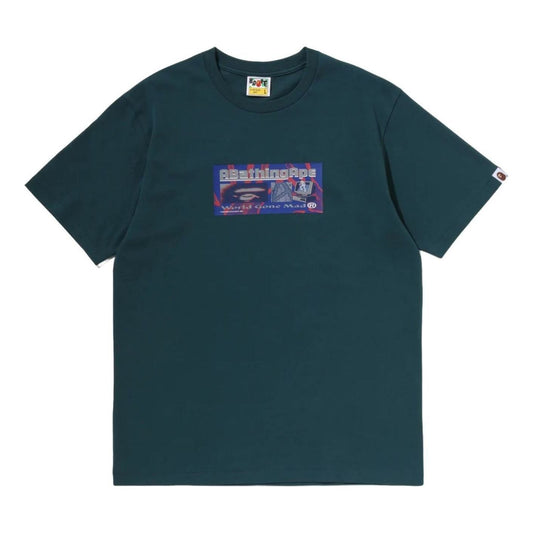 A Bathing Ape Handprint Ape Head T-Shirt 'Green' 0ZXTEM310101QGRX