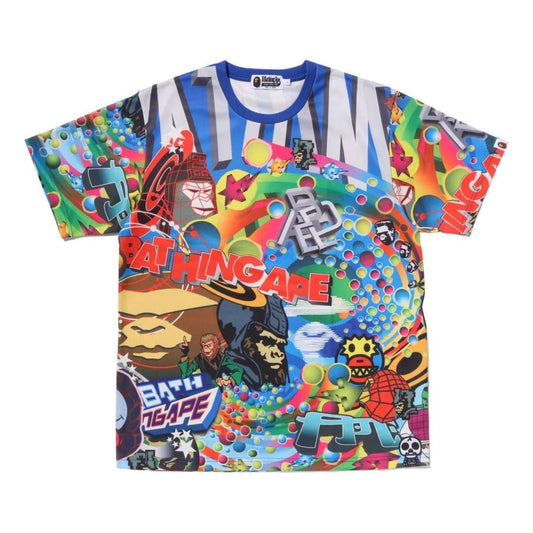A Bathing Ape Overall Print Cropped Fit T-Shirt 'Multicolor' 0ZXTEM319091RMLX