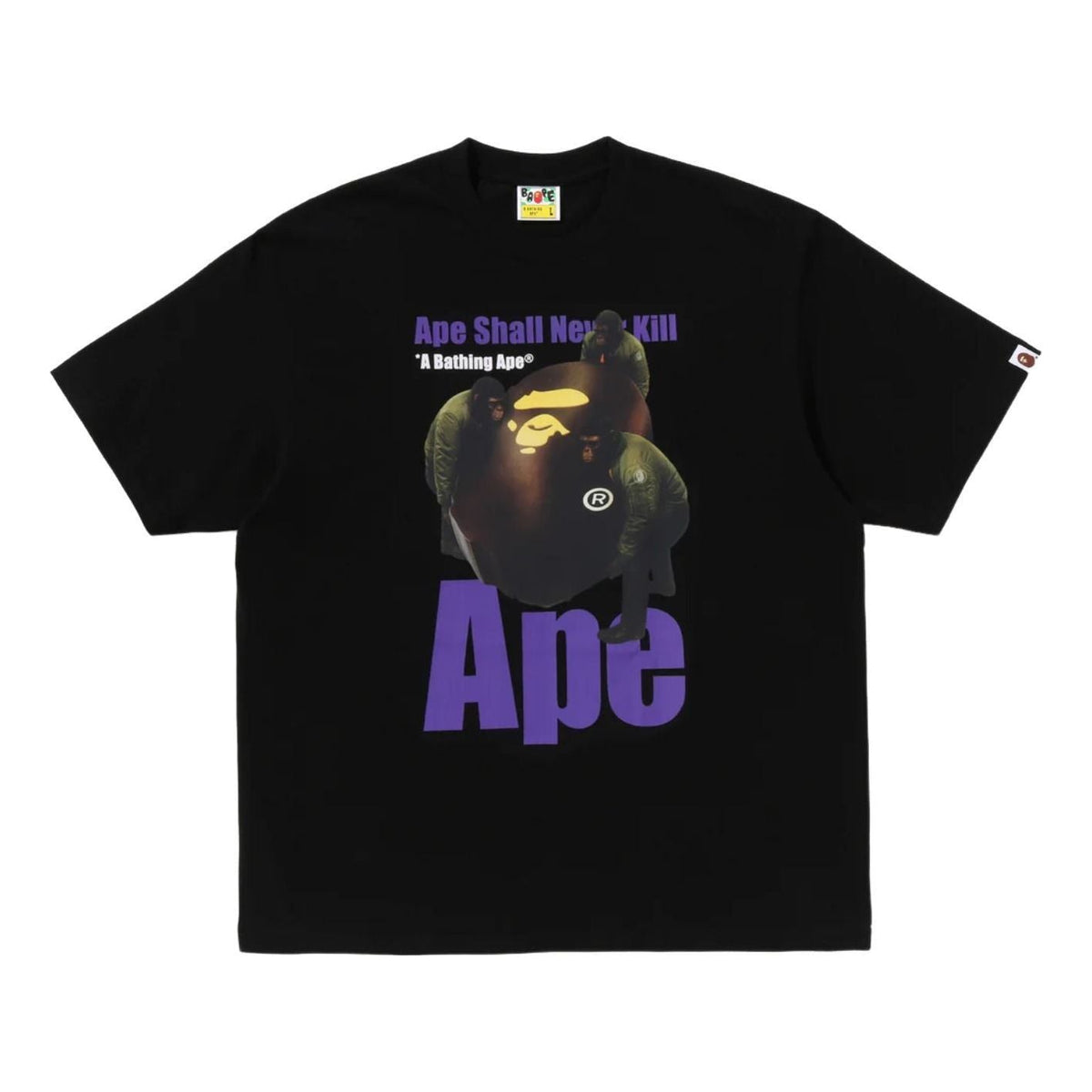 A Bathing Ape Ape Head Photo Print Relaxed Fit T-Shirt 'Black' 0ZXTEM330101RBKX
