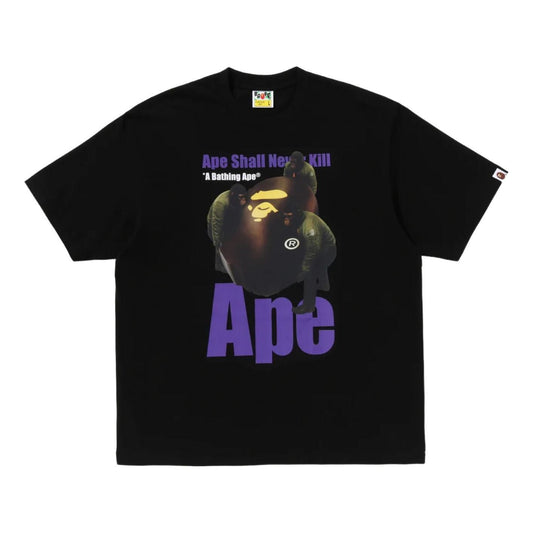A Bathing Ape Ape Head Photo Print Relaxed Fit T-Shirt 'Black' 0ZXTEM330101RBKX