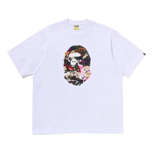 A Bathing Ape Hybrid Camo Ape Head Relaxed Fit T-Shirt 'White' 0ZXTEM337101RWHX