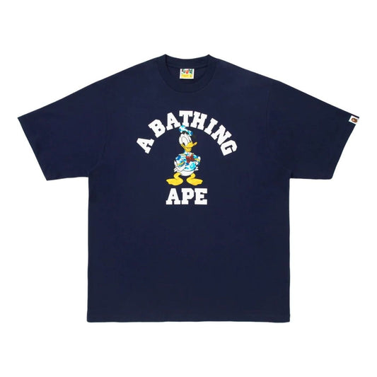 A Bathing Ape x Disney Donald Duck College Relaxed Fit T-Shirt 'Navy' 0ZXTEM931101Q-NVY