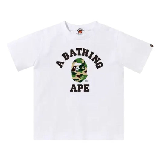 A Bathing Ape Abc Camo College T-Shirt 'White Green' 1M30310004-WHITE-GREEN