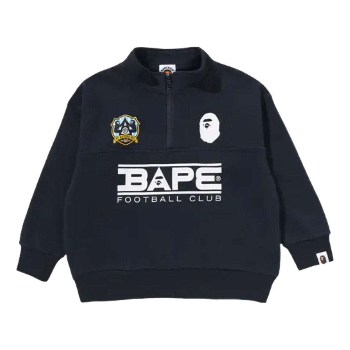 A Bathing Ape A Bathing Ape Embroidery Patch Relaxed Fit Half Zip Sweatshirt 'Navy' 1M30313002-NAVY