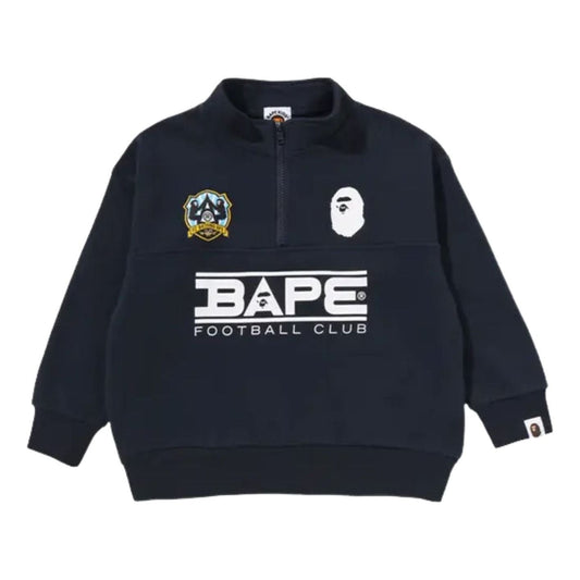 A Bathing Ape A Bathing Ape Embroidery Patch Relaxed Fit Half Zip Sweatshirt 'Navy' 1M30313002-NAVY