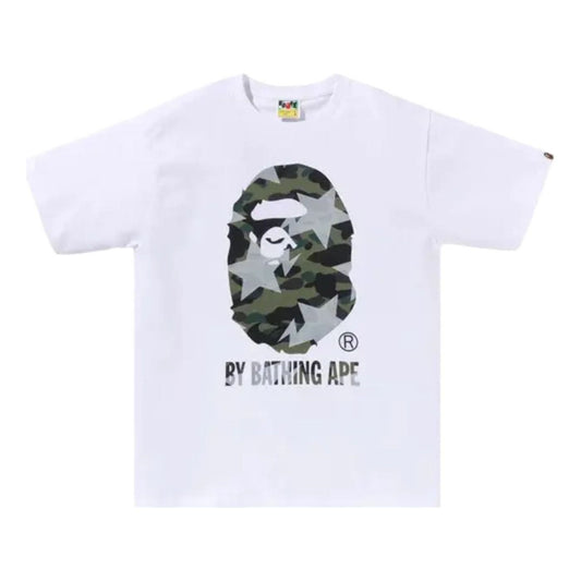 A Bathing Ape Over Print 1st Camo T-Shirt 'White Green' 1M30110023-WHITE-GREEN
