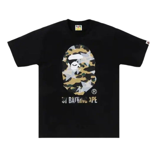 A Bathing Ape Over Print 1st Camo T-Shirt 'Black Yellow' 1M30110023-BLACK-YELLOW