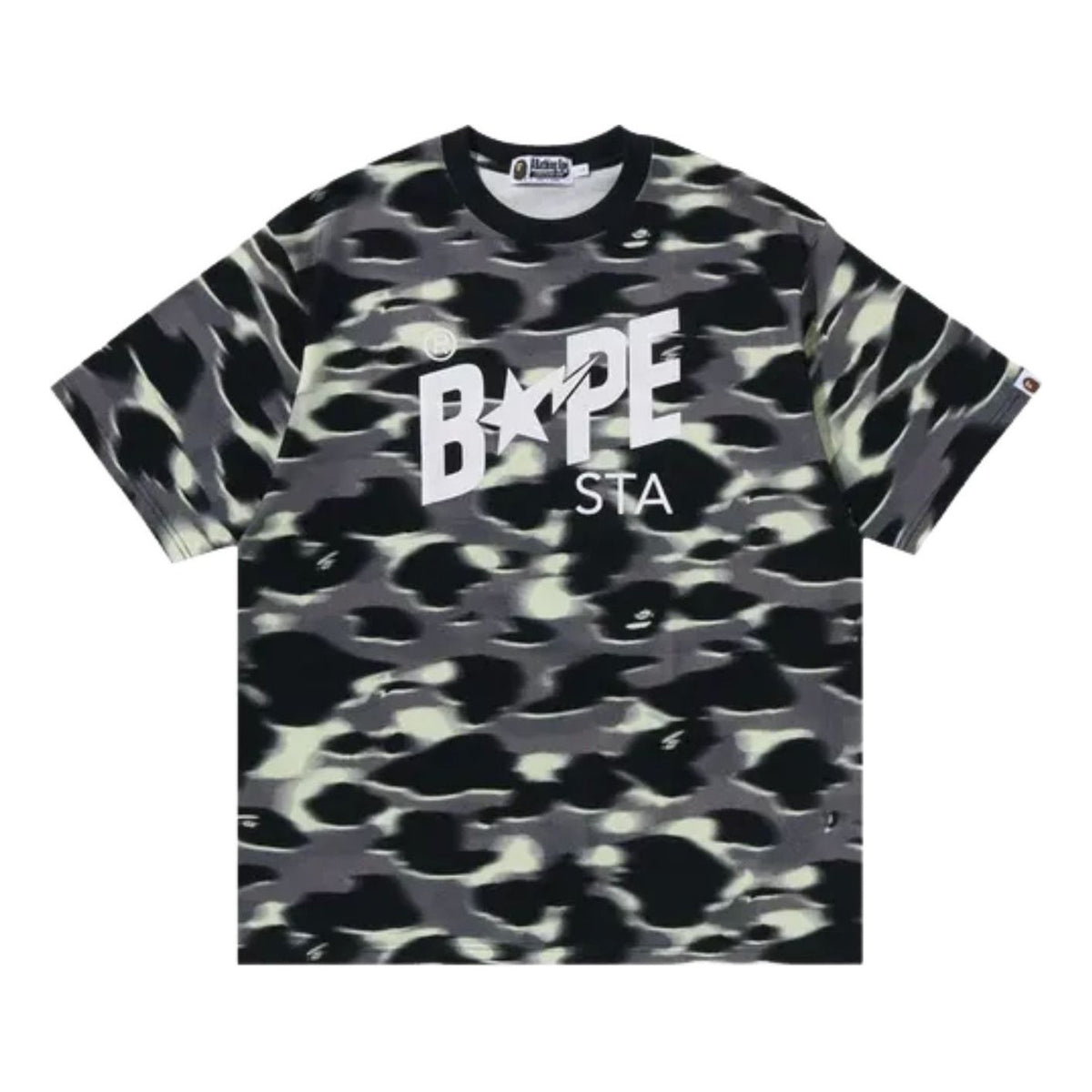 A Bathing Ape Screen Camo STA Logo Relaxed Fit T-Shirt 'Black' 1M30-109-304-BLACK