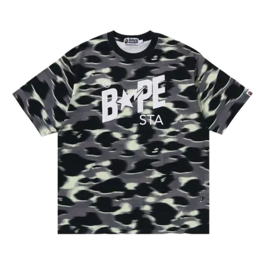A Bathing Ape Screen Camo STA Logo Relaxed Fit T-Shirt 'Black' 1M30-109-304-BLACK