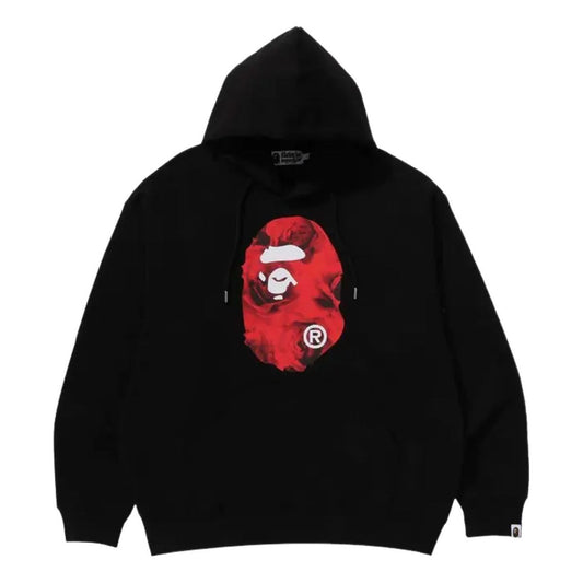 A Bathing Ape Floral Solid Camo Ape Head Relaxed Fit Pullover Hoodie 'Black' 1K80-114-301-BLACK