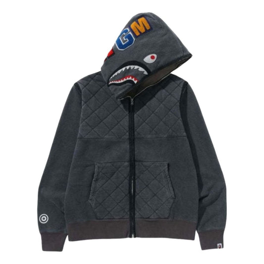 A Bathing Ape A Rising Bape Military Shark Full Zip Hoodie 'Black' 1K70-115-003-BLK