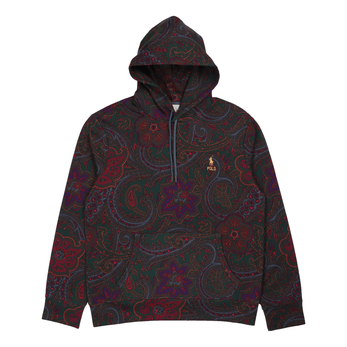 Paisley-Print Double-Knit Hoodie Paisley Print