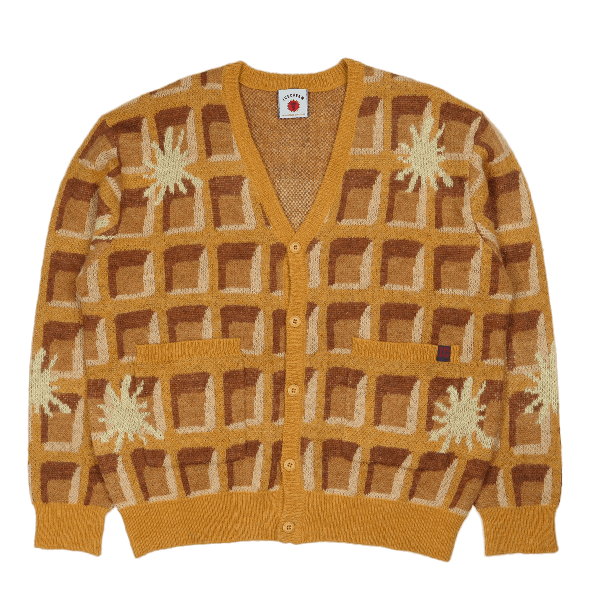 Waffle Cardigan Waffle Print