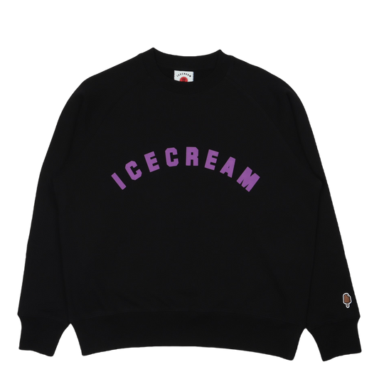 Flock Print Crewneck Black
