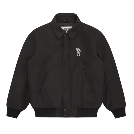 Collared Varsity Jacket Black