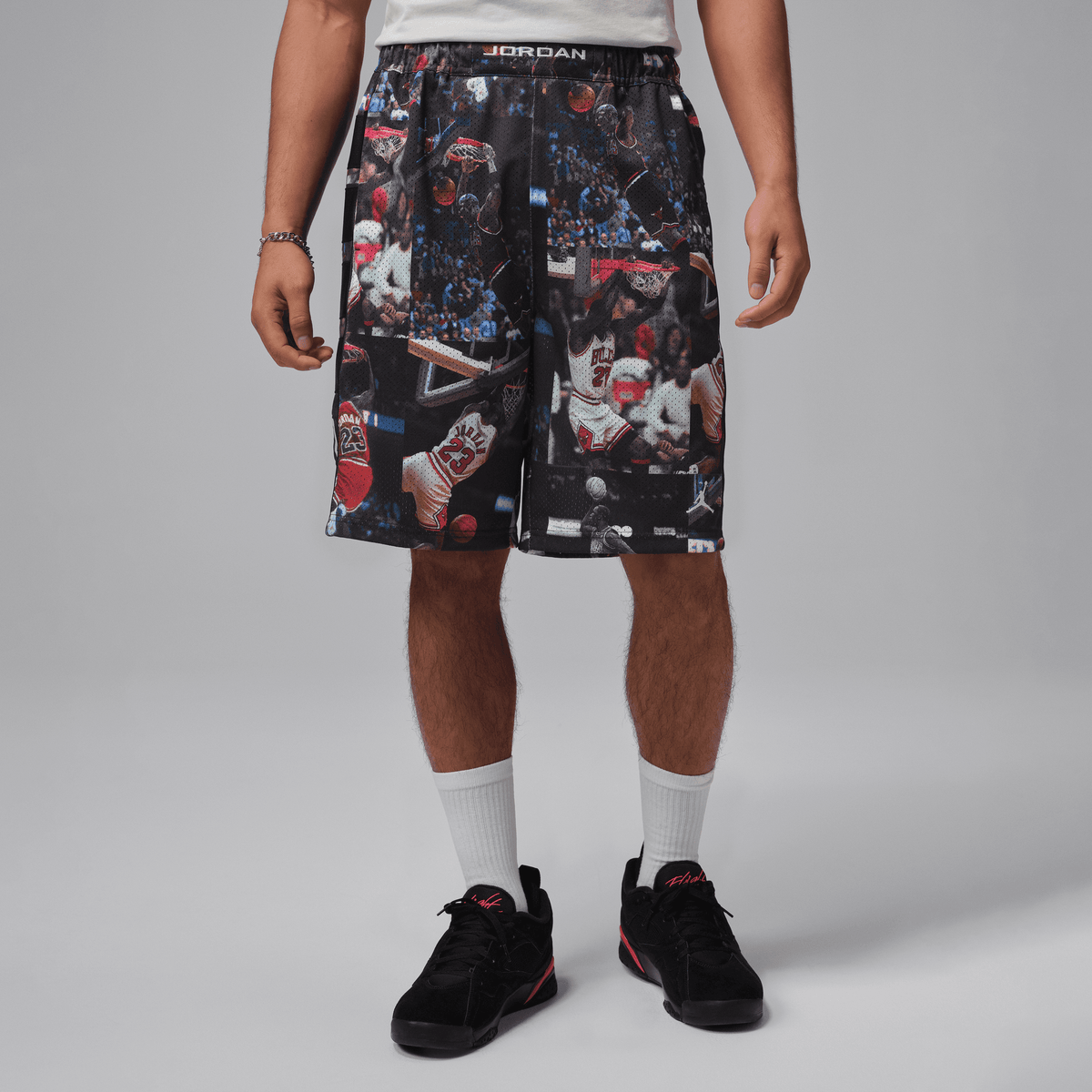 JORDAN FLIGHT PRINTED CAT SCRATCH SHORTS - BLACK / MULTI