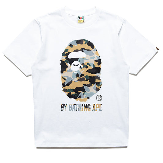 A Bathing Ape Sta Over Print 1st Camo By Bathing Ape Tee - White/Yellow
