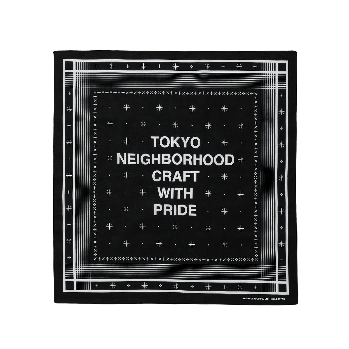Neighborhood Line Pattern Bandana Black