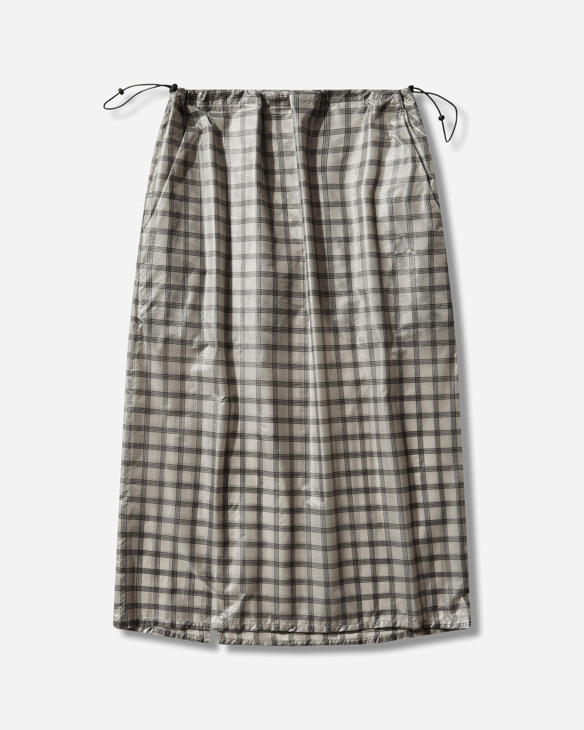 Women's Nia See Through Printed Check Mid Skirt White