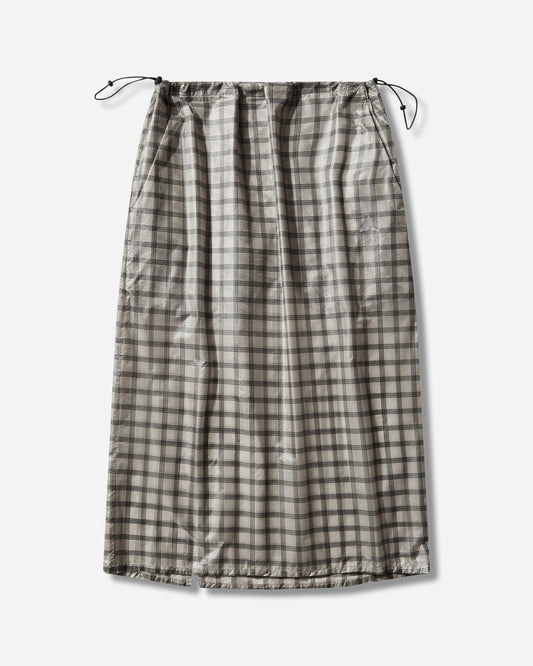 Women's Nia See Through Printed Check Mid Skirt White