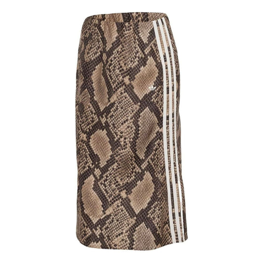 (WMNS) adidas Snake Print Satin Skirt Asia Sizing 'Linen Magic Beige' KX1894