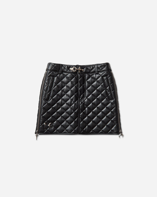 Women's Angels Quilted Short Skirt Black
