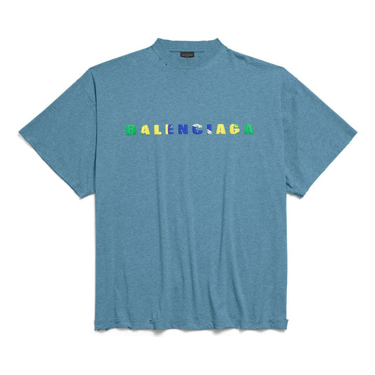 Balenciaga International T-Shirt 'Blue' 831305TSVL71463