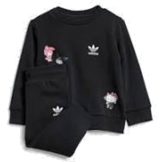 (TD) adidas Originals x Hello Kitty Crew Set Asia Sizing 'Black' IR6790