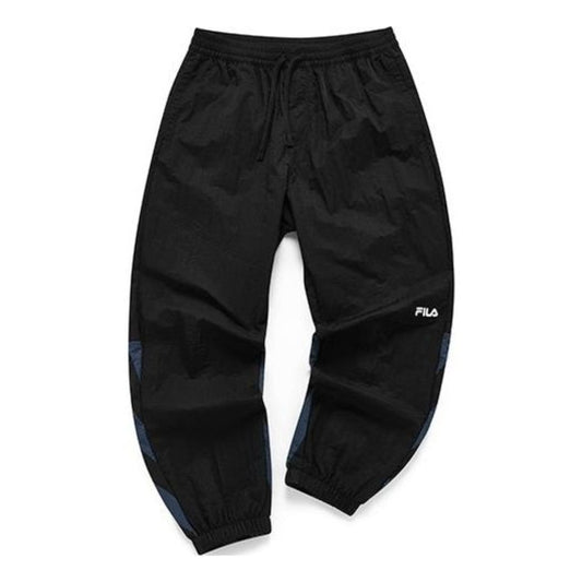 FILA FUSION Knitted Printed Striped Loose Fit Pants 'Black' T11M132802A-BK