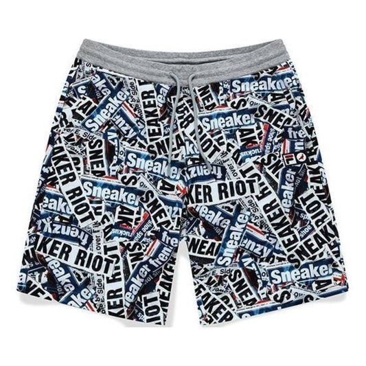 FILA FUSION x Staple Collaboration Letter All-Over Printed Knitted 5-Inch Shorts 'Black White' T11M134601F-GY