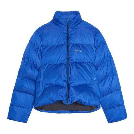 Balenciaga Small Logo Print Down Jacket 'Blue' 556231TYD334210