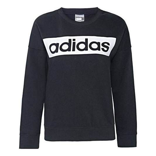 (WMNS) adidas Essentaials Linear Sweaters 'Black' AJ4600
