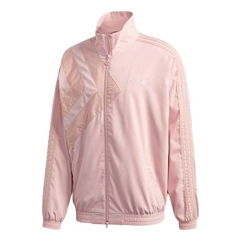 adidas originals logo Printing Stand Collar Sports Jacket Pink GL6158