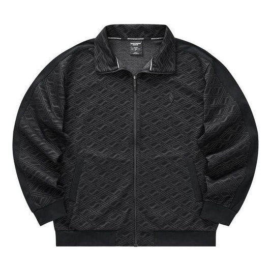 Skechers Full Print Embossed Zip-up Collar Jacket 'Black White' L422M081