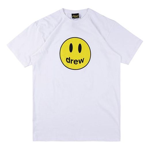 Drew House Smiling Face Printing Short Sleeve Unisex White DR0166