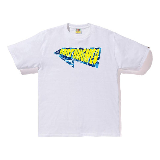 Men's BAPE Camouflage Alphabet Printing Short Sleeve White 0ZXTEM110105C
