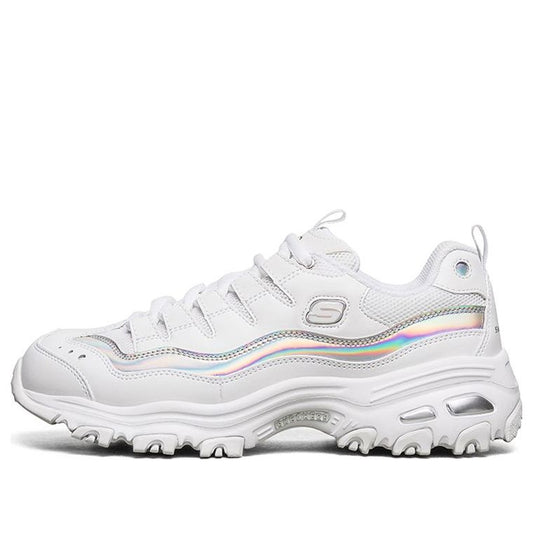 (WMNS) Skechers D'lites 1.0 GS White/Silver 13160-WSL
