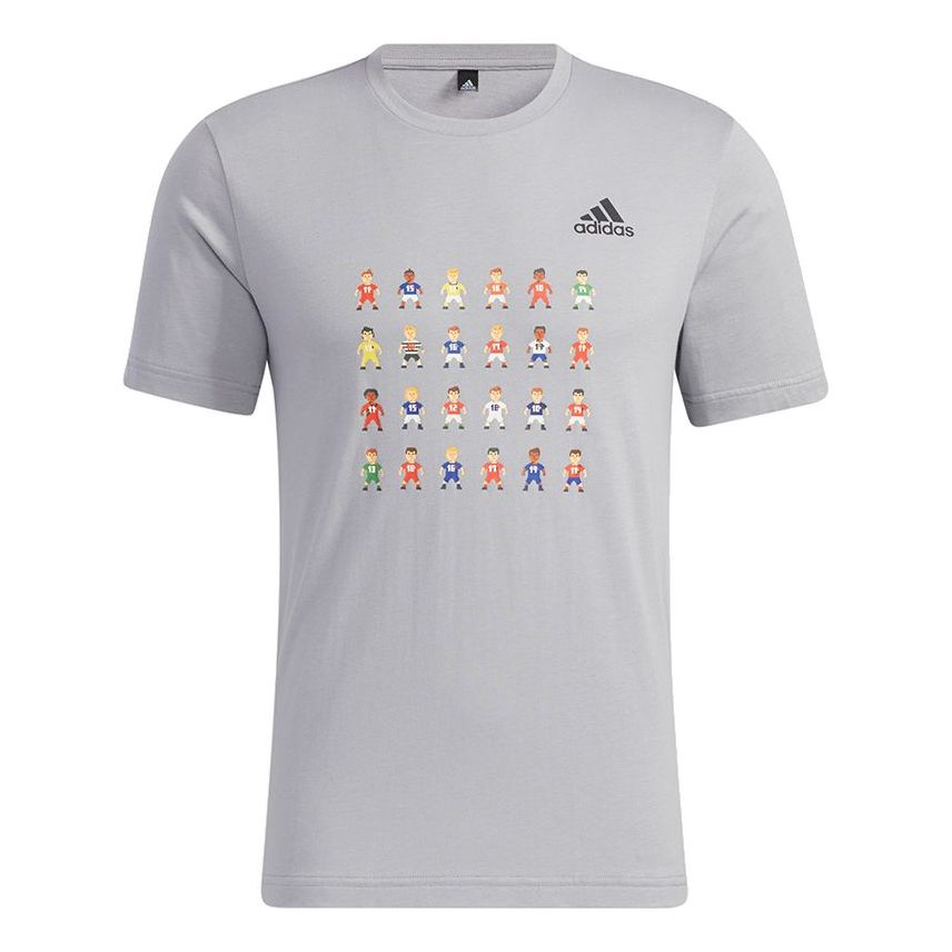 adidas 8-Bit Tee Printing Sports Short Sleeve Gray GL1998