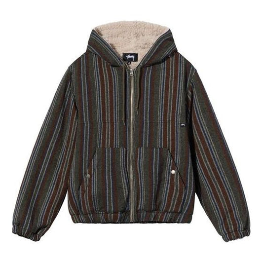 Stussy Wool Stripe Work Jacket 'Brown' 1156061