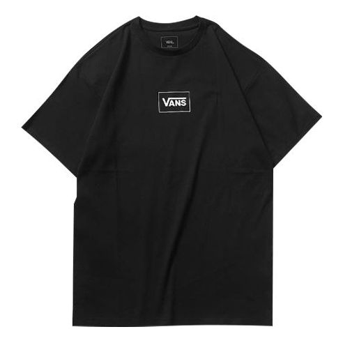 Vans Alphabet Printing Athleisure Casual Sports Short Sleeve Couple Style Black VN0A4MLWBLK