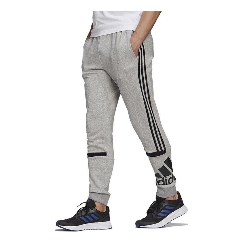 adidas Logo Printing Contrasting Colors Bundle Feet Sports Pants Gray GK8964